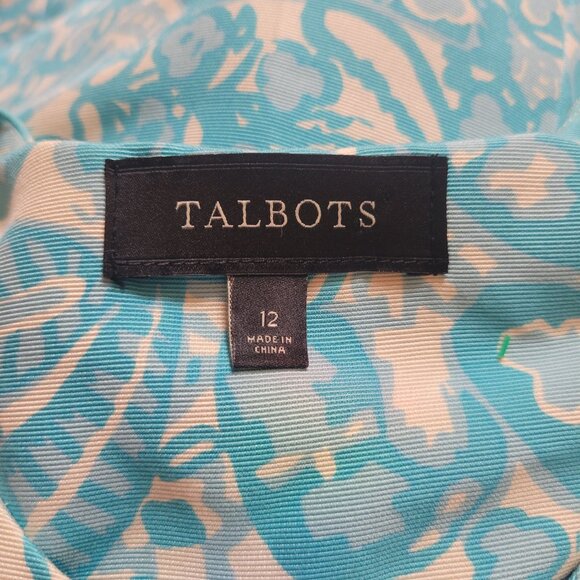 Talbots Womens Floral Pattern Jacket Mid-Length Button Closure Blue & White Size - Picture 6 of 9